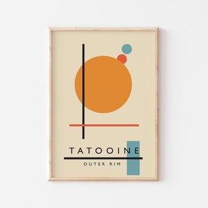 Tatooine Star Wars Print, Movie Print, Bauhaus Wall Art, Minimalist Print, Star Wars Print, Retro Poster