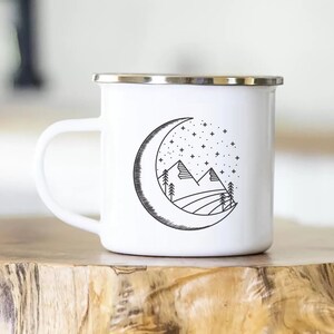 Camping Enamel Mug, Outdoor Mug, Coffee Mug, Enamel Mug, Gift for Him