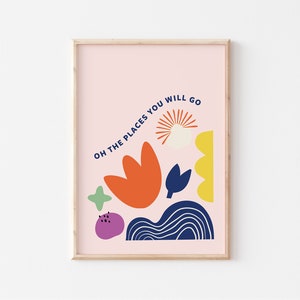 Oh The Places You Will Go Print, Nursery Print, Children&#39;s Room Print, Colourful Print