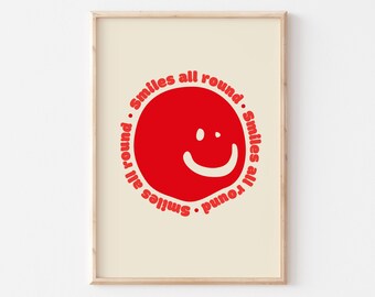 Smiley Face Print: Retro Boho Nursery Decor
