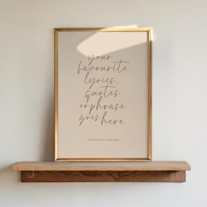 Impression d'art mural citation personnalisée | Paroles personnalisées ou affiche de typographie d'expression (téléchargement numérique imprimable)