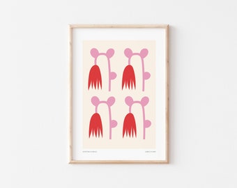 Abstract Tulip Print: Boho Floral Wall Art