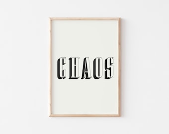 Chaos Typography Art Print: Modernist Office Decor