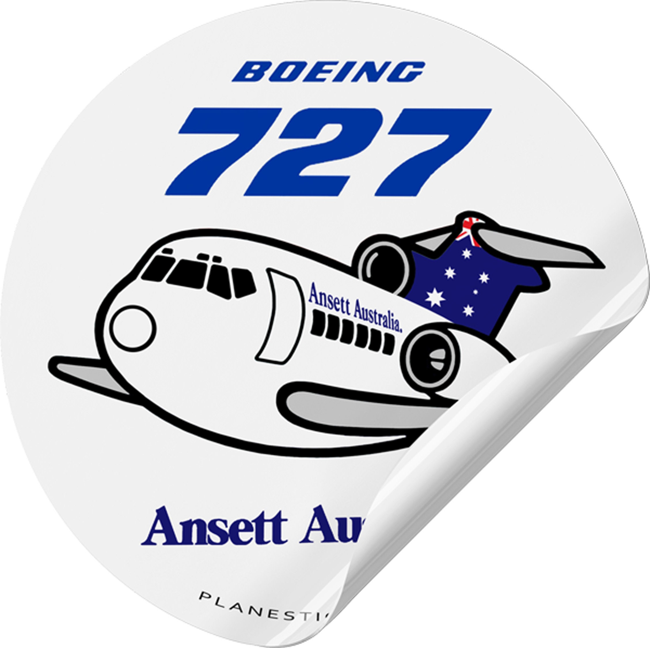 Ansett Boeing 727 Mid 1980s - Etsy, image size:2258x2250