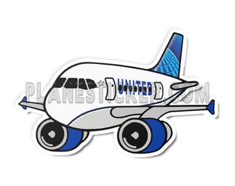 United A320 Diecut Sticker