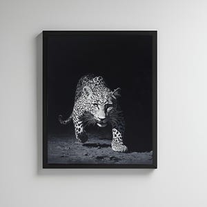 Leopard Print, Fashion Stylish Wall Art Print, Trendy Leopard Print, Black and White Home Decor, Printable Leopard Wall Art