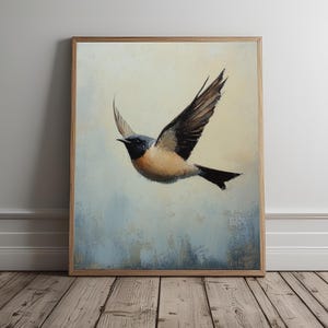 Flying Bird Print, Bird Painting Print, Nature Wall Art, Minimalist Wall Decor, Living Room Decor, Bird Lover’s Wall Art, Printable Wall Art