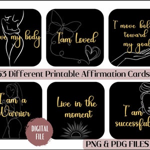 Afirmación diaria/imprimible/motivación/salud mental/tarjetas de afirmación/pensamiento positivo/autoestima/confianza amor propio/autocuidado/consciente