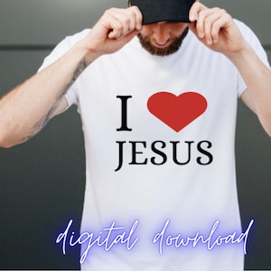 I Love Jesus with a Heart, Christian vector design, faith svg, t- t-shirt design, I love Jesus, 7 files included, Jesus SVG, faith based