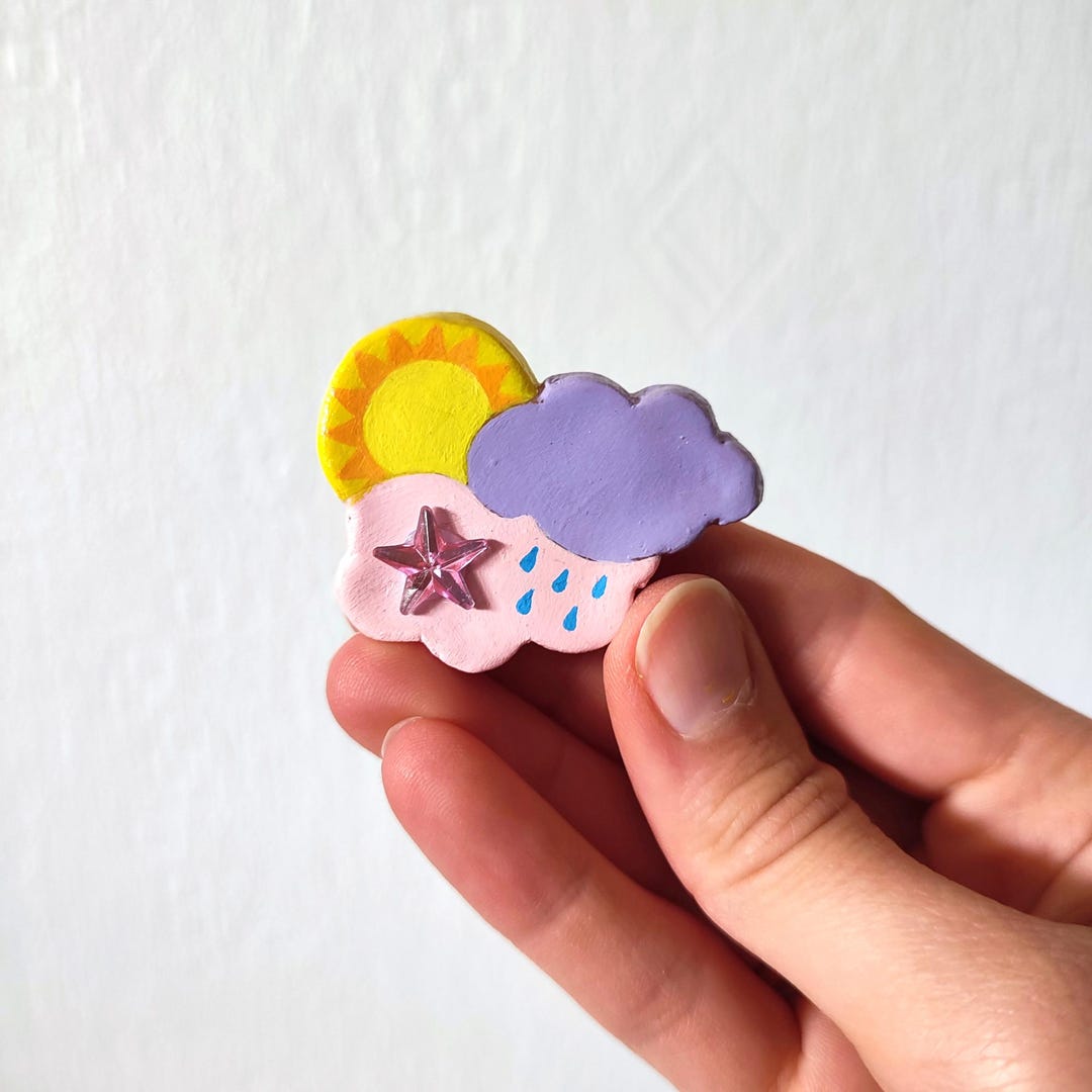 Handmade Weather Magnet, Cute Fridge Magnet, Clay Magnet, Gift - Etsy