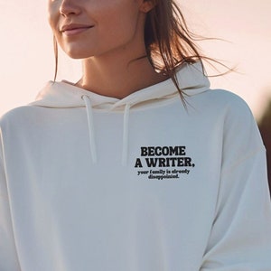 Humoristisk hoodie för författare, unisex litterär hoodie, sarkastisk manusförfattarpresent, hoodie för journalister, litteraturhoodie, författarpresenter