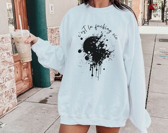 C'est la fucking vie * unisex sweatshirt, Graphic backprint sweater, French quote sweatshirt, French gift, Ink dots graphic