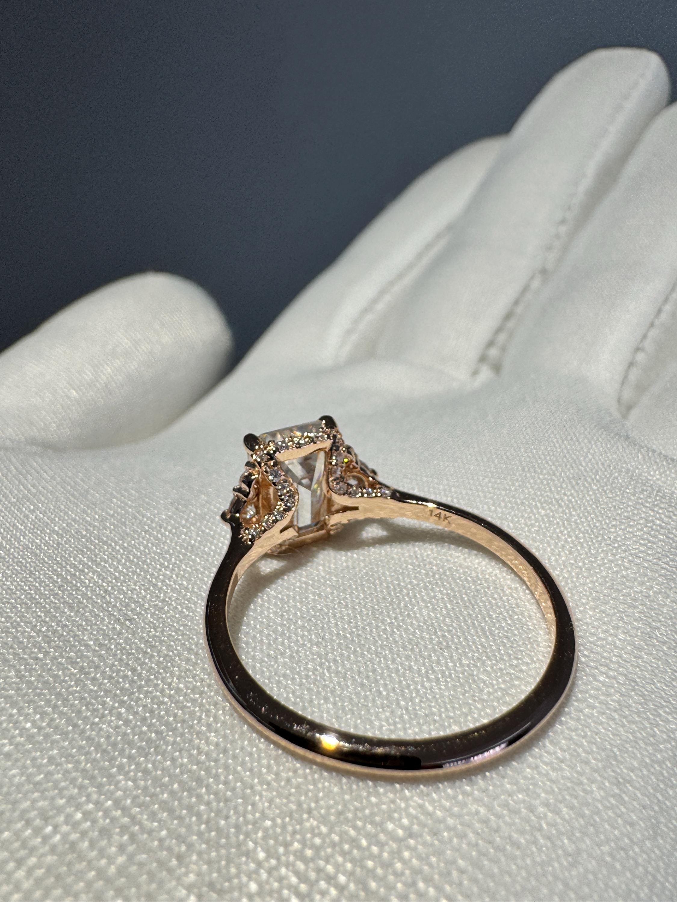 Vintage Moissanite Ring – Personalized 14K/18K Rose Gold Luxury Engagement Ring, Custom Diamond Alternative, Antique-Inspired Bridal Jewelry