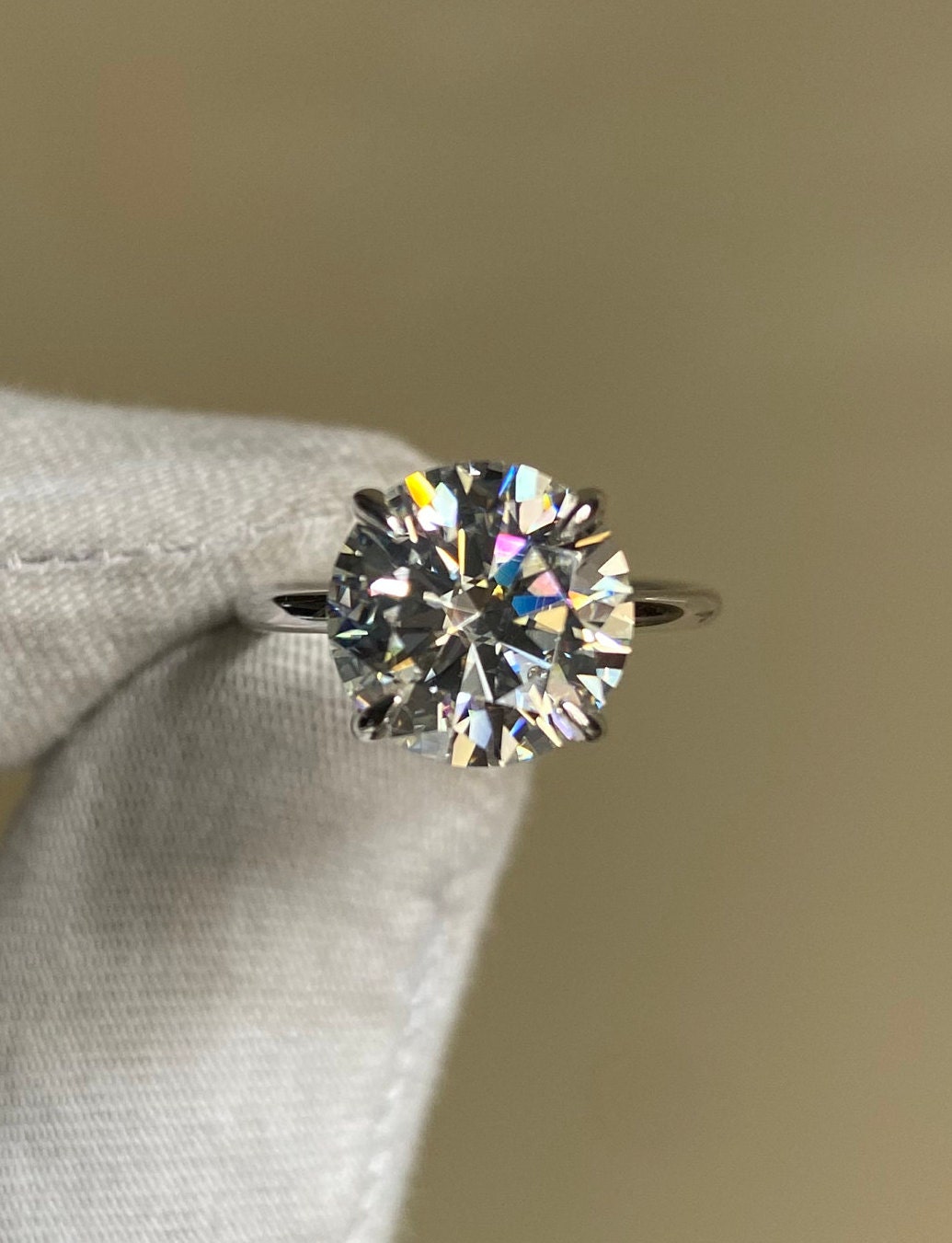 18K Solid Gold Solitaire Moissanite Engagement Ring 3 carat D VVS Brilliant Round Moissanite Diamond High Quality Jewelry Gold Silver