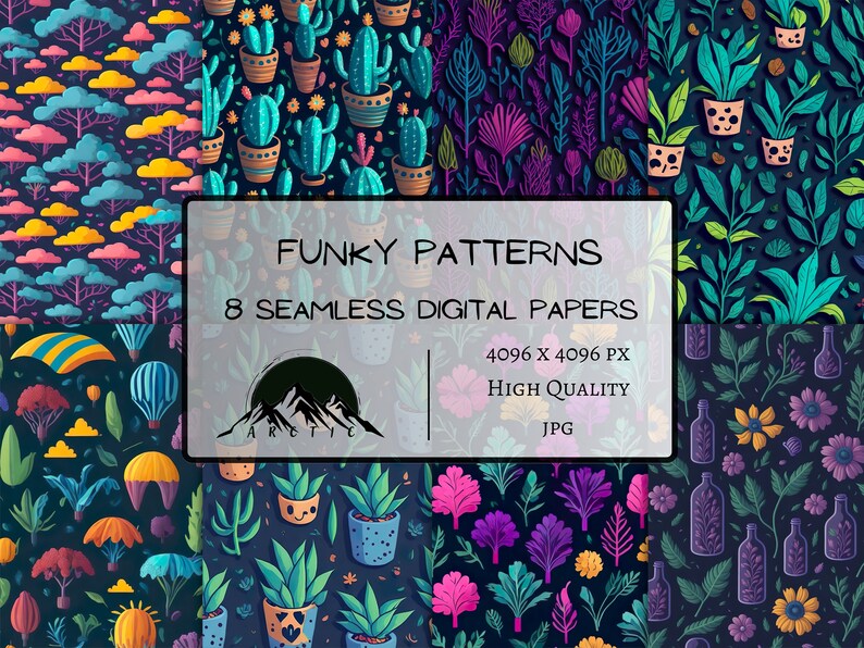 Summer Fun Digital Paper Colorful Seamless Pattern Printable Wallpaper ...