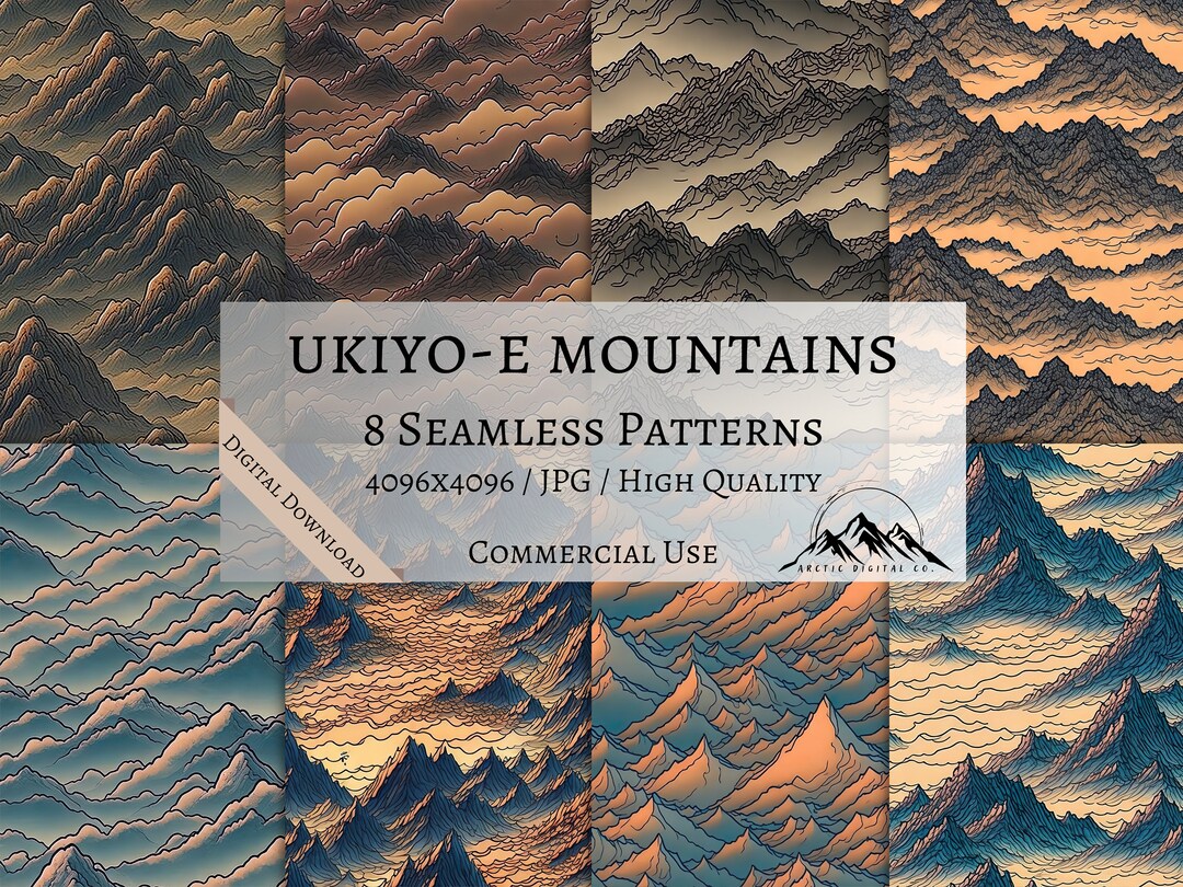 Mountain Digital Paper Seamless Pattern Printable Wallpaper Scrapbook ...