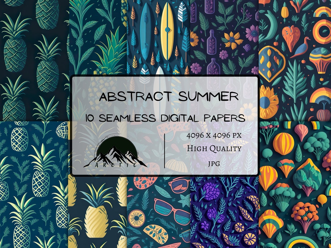 Seamless Digital Paper Floral Seamless Pattern Summer Vibes Wallpaper ...