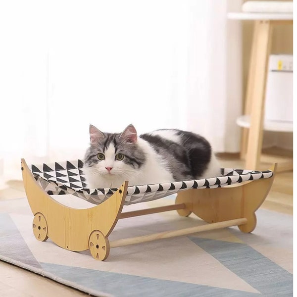 HAMAC POUR CHAT en bois naturel