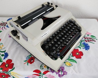 Wedding memory book gift, Privileg 340 Portable typewriter, working perfectly, 1990s desk, gift for a writer