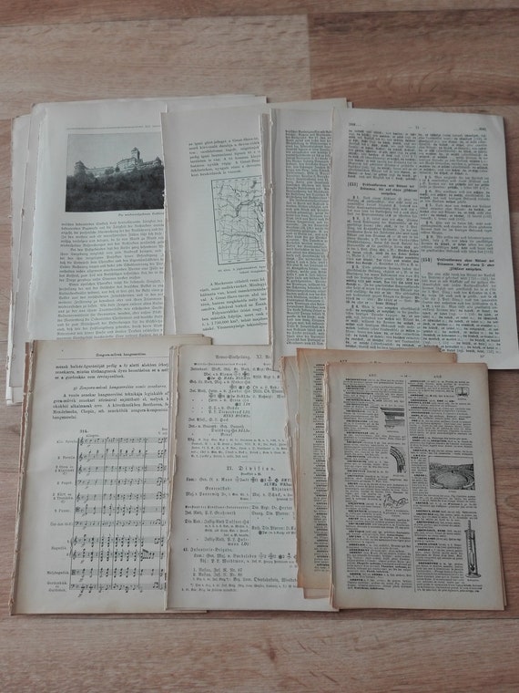 1879 Vintage Book Pages, Ephemera, Junk Journal, Vintage Paper