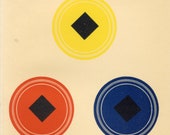 Antique Print from Masers Farbenlehre für Buchdrucker: Tafel X, 1898 | Complementary Colors and Black Fields with Protective Sheet