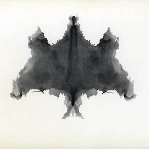 Litografía vintage - Tarjeta de prueba de Behn-Rorschach IV de Hans Zulliger, impresión psicológica original sobre cartón grueso | Suiza, 1941
