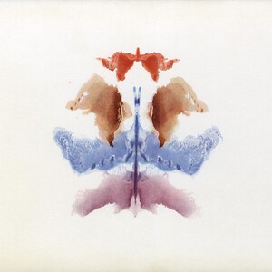 Litografía vintage - Tarjeta IX del test de Behn-Rorschach de Hans Zulliger, impresión psicológica original multicolor sobre cartón grueso | Suiza 1941