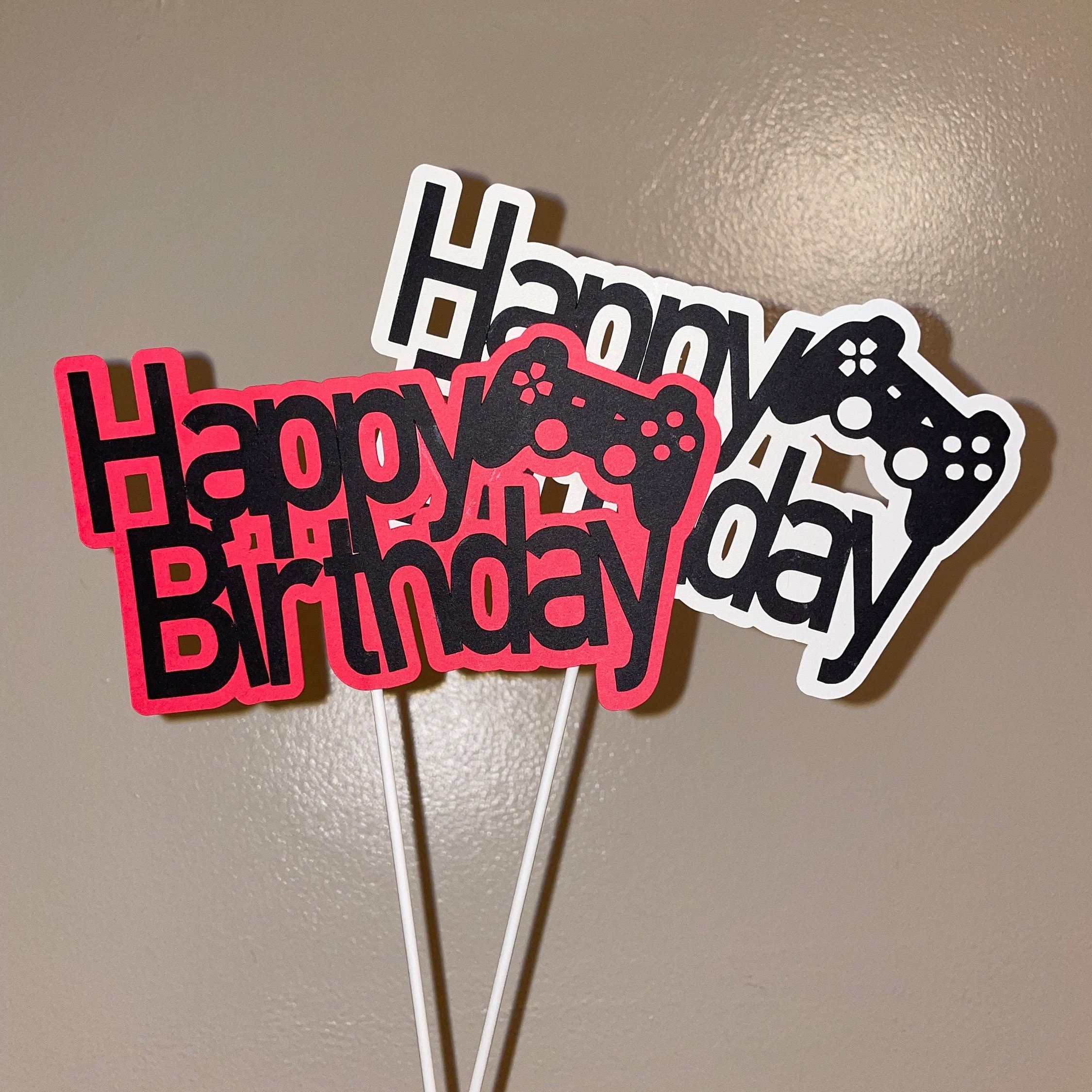 Gaming Cake Topper Gamer Birthday Cake Topper Video Game Cake Etsy