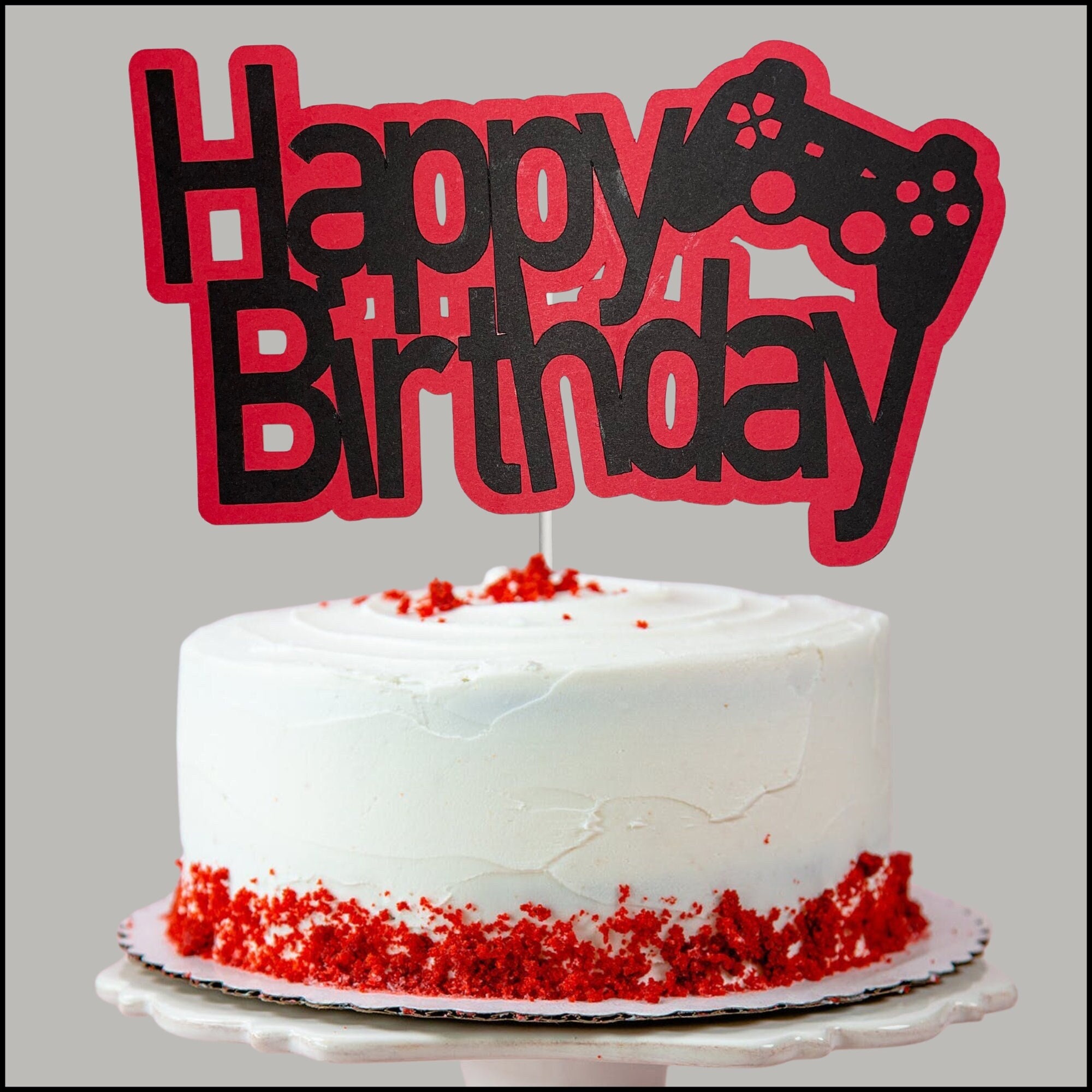 Gaming Cake Topper Gamer Birthday Cake Topper Video Game Cake Etsy