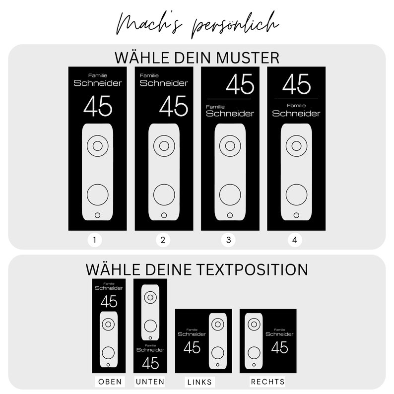 Klingelschild passend für eufy Video Doorbell Dual Personalisiertes Namensschild aus Acrylglas Hausnummer Gravur image 3