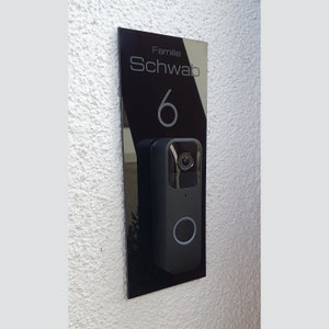 Klingelschild passend für Blink Video Doorbell Personalisiertes Namensschild aus Acrylglas gravierte Hausnummer image 5