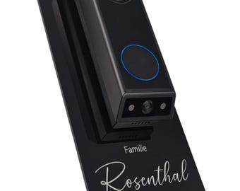 Klingelschild für eufy Video Doorbell E340 | Personalisiertes Namensschild aus Acrylglas | versch. Muster