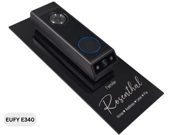 Klingelschild für eufy Video Doorbell E340 | Personalisiertes Namensschild aus Acrylglas | versch. Muster