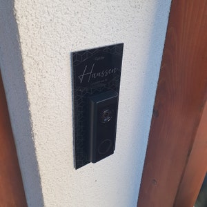 Klingelschild passend für eufy Video Doorbell 2K akkubetrieben Personalisiertes Namensschild aus Acrylglas versch. Muster Bild 2