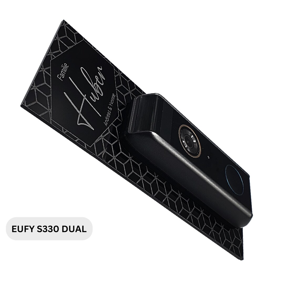 Personalisiertes Klingelschild Aus Edelstahl & Acryl Für Eufy Video Doorbell Dual 2K (S330) – Witterungsbeständig, Made In Germany