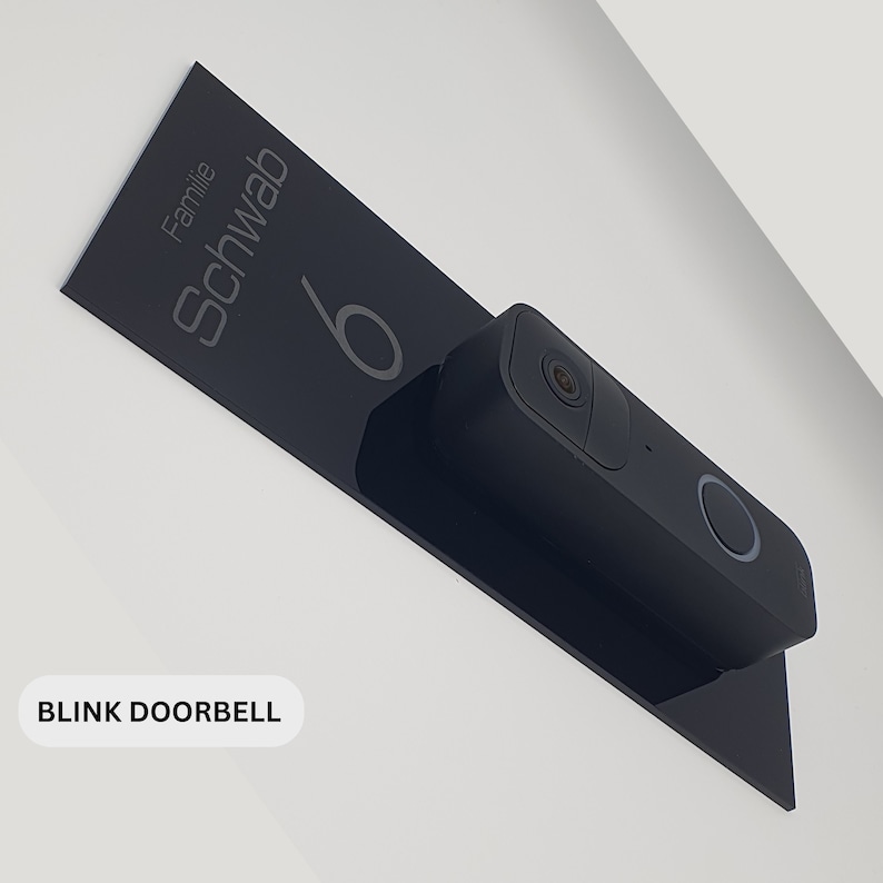 Klingelschild passend für Blink Video Doorbell Personalisiertes Namensschild aus Acrylglas gravierte Hausnummer image 1