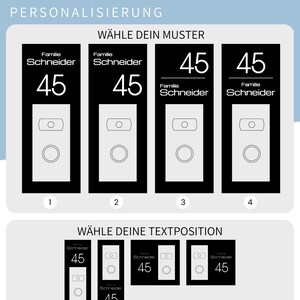 Klingelschild passend für Ring Doorbell 2 3 und 4 Personalisiertes Namensschild aus Acrylglas gravierte Hausnummer Bild 3