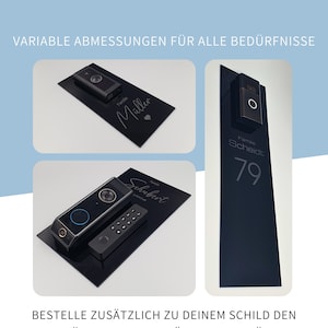 Klingelschild passend für Reolink Video Doorbell Personalisiertes Namensschild aus Acrylglas Hausnummer Gravur Bild 7