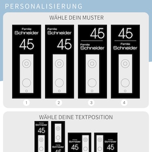 Klingelschild passend für eufy Video Doorbell E340 Personalisiertes Namensschild aus Acrylglas Hausnummer Gravur Bild 3