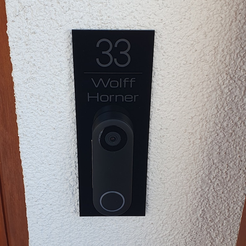 Klingelschild passend für Reolink Video Doorbell Personalisiertes Namensschild aus Acrylglas Hausnummer Gravur Bild 10