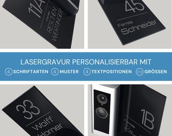 Personalisiertes Klingelschild Aus Edelstahl & Acryl Für Aqara G4 Video-Türklingel – Made In Germany, Witterungsbeständig