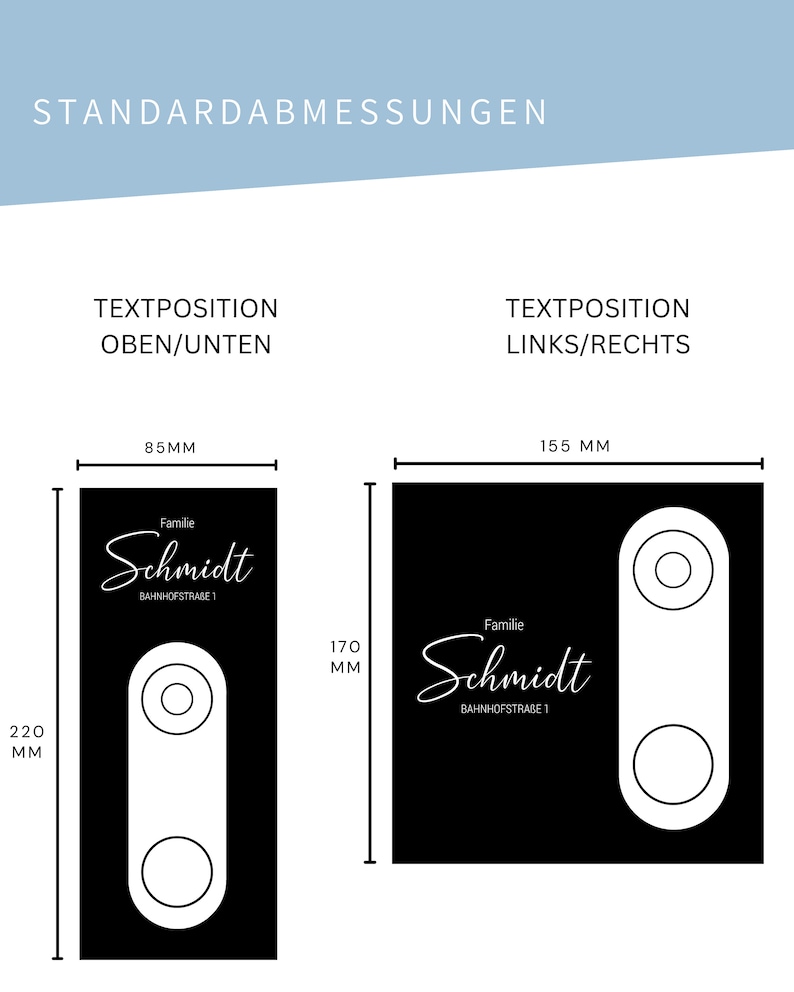 Klingelschild passend für Reolink Video Doorbell Personalisiertes Namensschild aus Acrylglas versch. Muster Bild 8