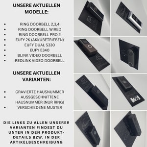 Klingelschild passend für eufy Video Doorbell E340 Personalisiertes Namensschild aus Acrylglas versch. Muster Bild 10