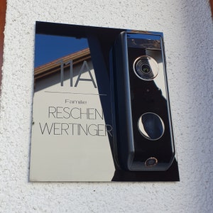 Klingelschild passend für eufy Video Doorbell Dual Personalisiertes Namensschild aus Acrylglas Hausnummer Gravur image 7