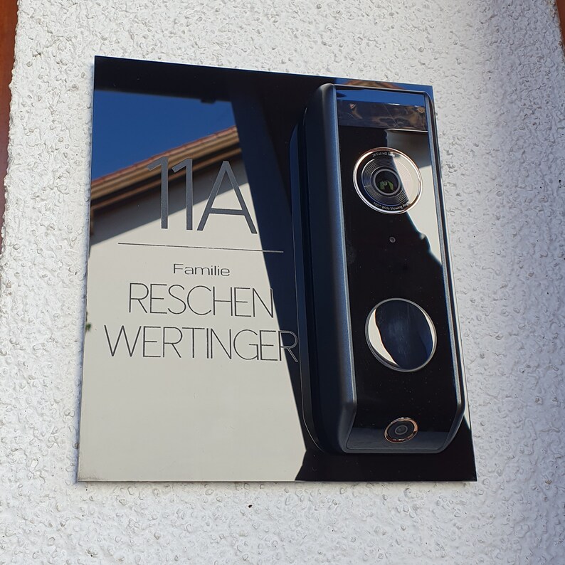 Klingelschild passend für eufy Video Doorbell Dual Personalisiertes Namensschild aus Acrylglas Hausnummer Gravur image 7