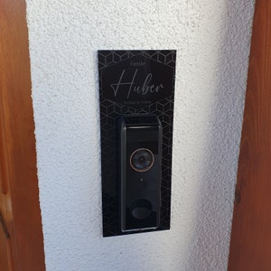 Klingelschild passend für eufy Video Doorbell Dual Personalisiertes Namensschild aus Acrylglas versch. Muster Bild 2