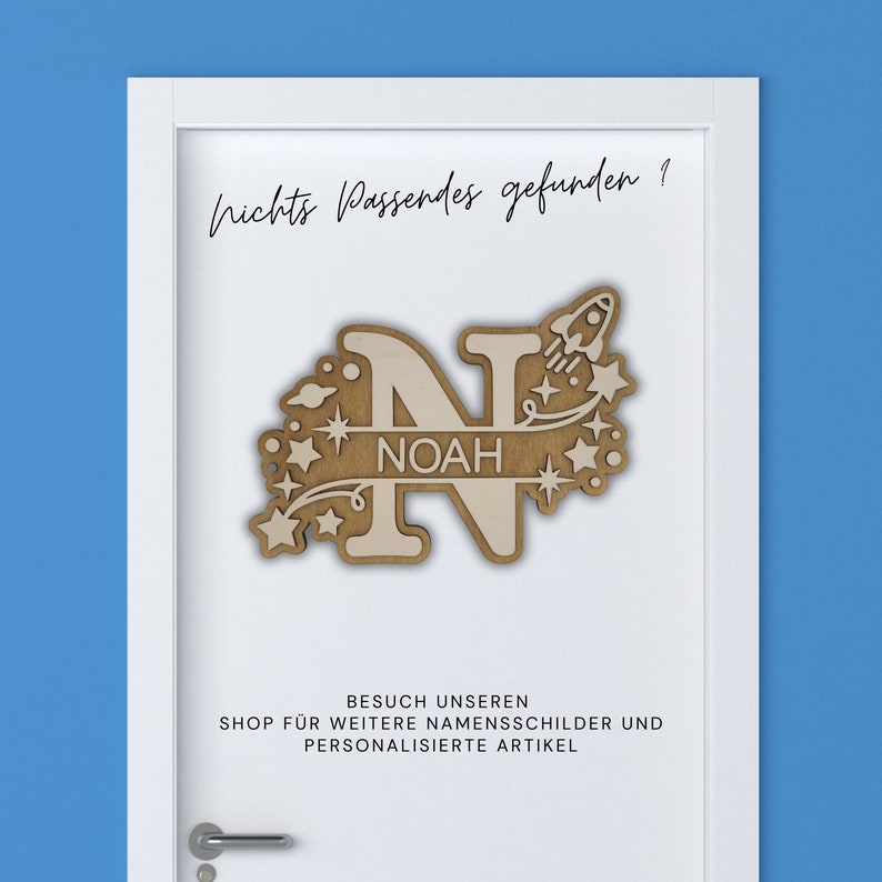 Namensschild Monogramm personalisiert aus Holz Familienname und Wunschtext image 9