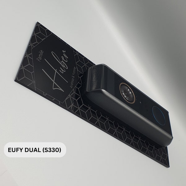 Klingelschild passend für eufy Video Doorbell Dual | Personalisiertes Namensschild aus Acrylglas | versch. Muster