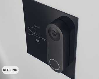 Klingelschild passend für Reolink Video Doorbell | Personalisiertes Namensschild aus Acrylglas | versch. Muster