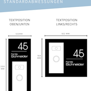 Klingelschild passend für Ring Doorbell 2 3 und 4 Personalisiertes Namensschild aus Acrylglas gravierte Hausnummer Bild 9